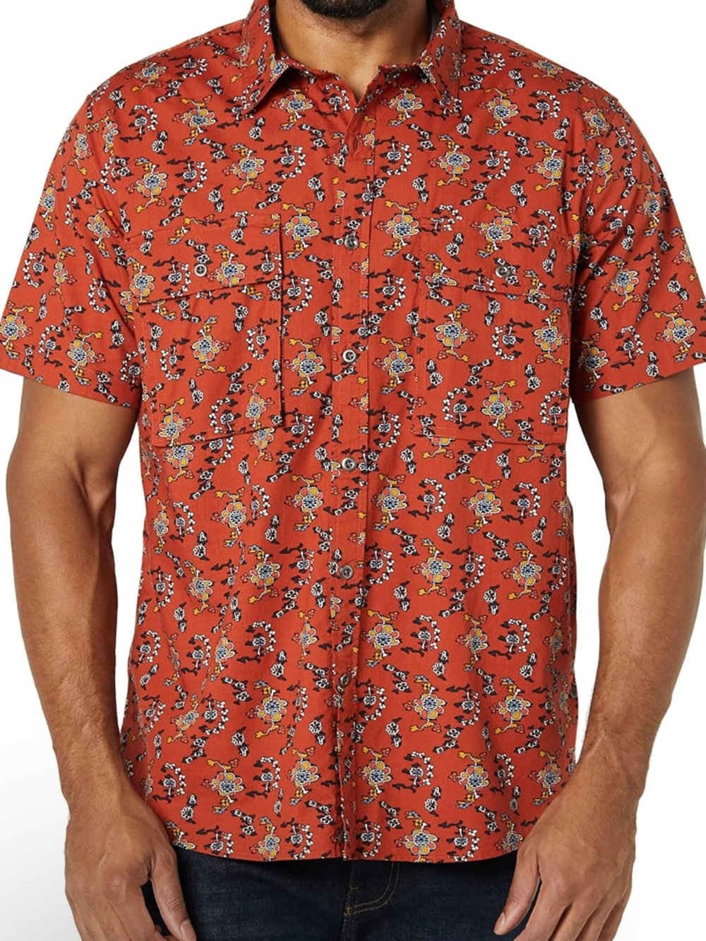 NWT Standard-Fit Short-Sleeve Two-Pocket Utility Shirt L D84